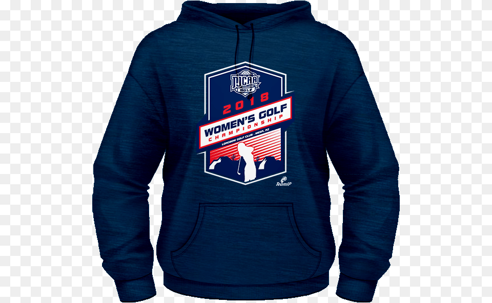 2018 Njcaa Women S Golf National Championship Navy Football Championship Hoodie, Clothing, Knitwear, Sweater, Sweatshirt Png Image