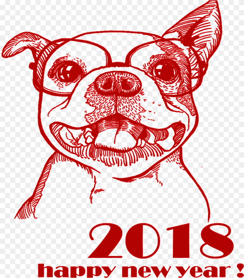 2018 Paper Cut Style Dog Year Element Design, Advertisement, Poster, Animal, Canine Free Png