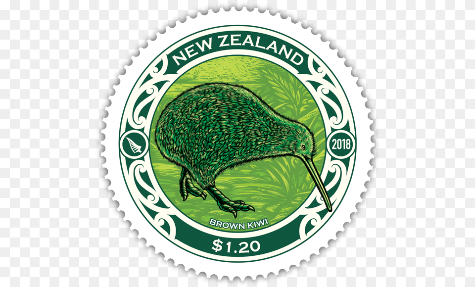 2018 Round Kiwi New Zealand Post Stamps Round Postal Stamp, Animal, Bird, Kiwi Bird Png