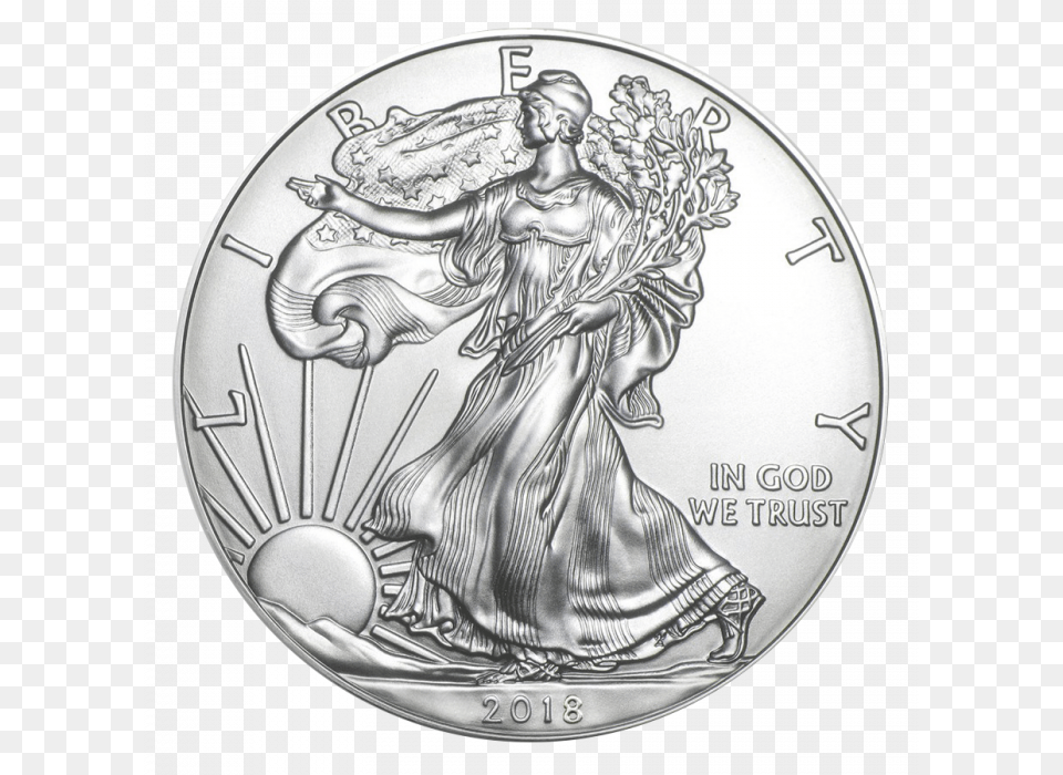 2018 Silver American Eagle, Person, Face, Head Free Png