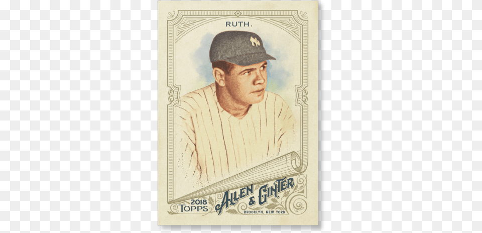 2018 Topps Allen Amp Ginter Babe Ruth Base Poster Baseball, Baseball Cap, Cap, Clothing, Person Free Png Download