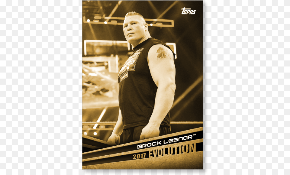 2018 Topps Wwe Brock Lesnar Evolution Poster Gold Ed Poster, Adult, Skin, Person, Man Png