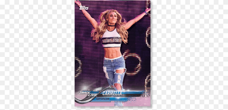 2018 Topps Wwe Carmella Base Poster Carmella, Clothing, Person, Pants, Girl Free Png