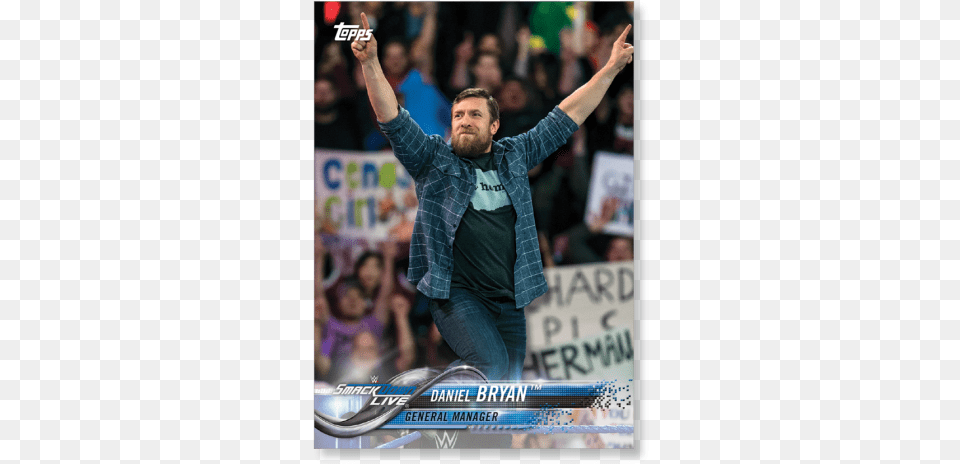 2018 Topps Wwe Daniel Bryan Base Poster Football Player, Person, Head, Hand, Finger Free Png