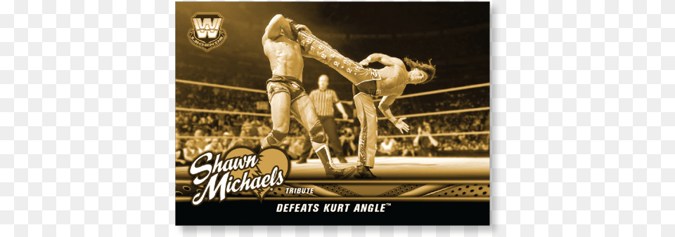 2018 Topps Wwe Heritage Defeats Kurt Angle Shawn Michaels Poster, Adult, Male, Man, Person Free Png Download