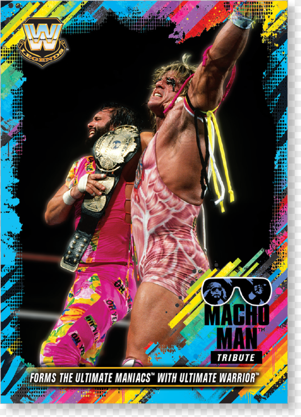 2018 Topps Wwe Heritage Forms The Ultimate Maniacs The Ultimate Warrior, Advertisement, Poster, Adult, Male Png