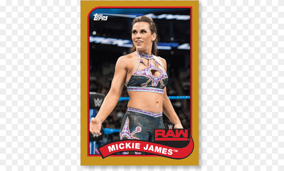 2018 Topps Wwe Heritage Mickie James Gold Ed Magento, Adult, Female, Person, Woman Png Image