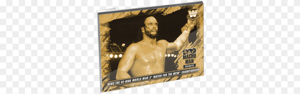 2018 Topps Wwe Heritage Oversized Complete Randy Savage Barechested, Person, Hand, Finger, Body Part Free Transparent Png
