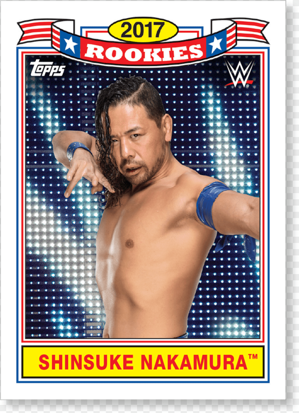 2018 Topps Wwe Heritage Shinsuke Nakamura Top Ten Rookies Barechested, Adult, Man, Male, Person Png