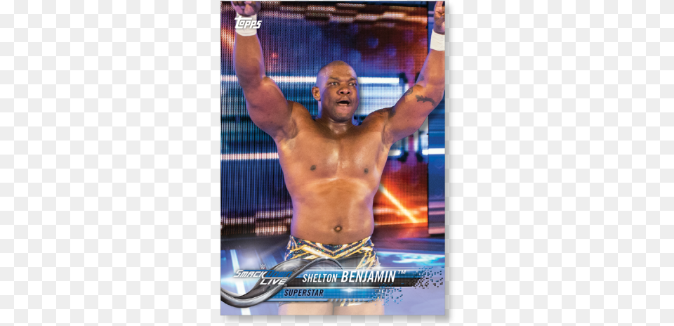 2018 Topps Wwe Shelton Benjamin Base Poster Barechested, Adult, Male, Man, Person Png