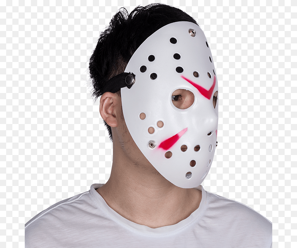 2018 Trendy Halloween Mask Plastic White Jason Hockey Goaltender Mask, Head, Person, Adult, Face Png