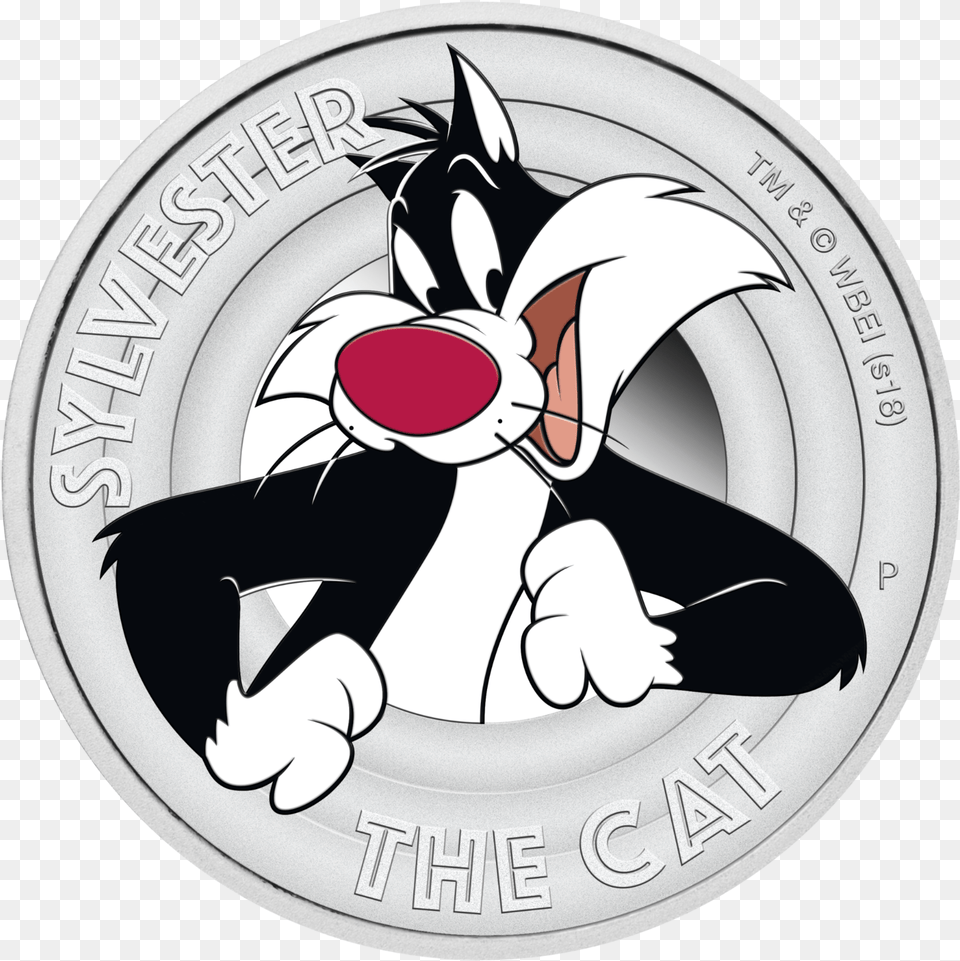 2018 Tuvalu Looney Tunes Sylvester The Cat 12oz Silver Corsica, Person, Coin, Money Free Png