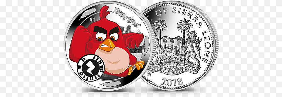 2018 Uncirculated Cupro Nickel Coin With Interactive Angry Birds Zappar Code, Money, Silver, Adult, Bride Png Image
