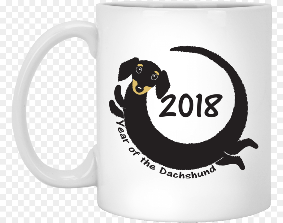 2018 Year Of The Dachshund Black And Tan Long Hair Vector Graphics, Cup, Beverage, Coffee, Coffee Cup Free Transparent Png
