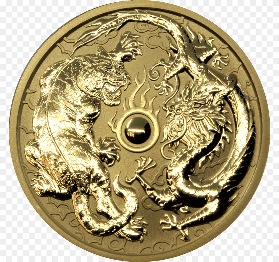 2019 1 Oz Australia Dragon Amp Tiger 1 Oz 2019 Dragon And Tiger Gold Bu, Animal, Dinosaur, Reptile Png Image