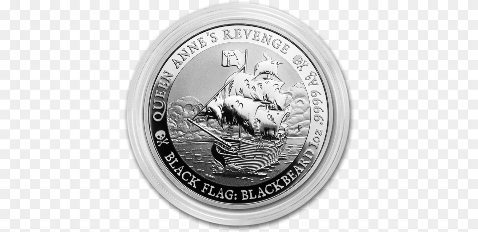 2019 1 Oz Tuvalu Black Flag Series Cash, Silver, Coin, Money, Person Free Png