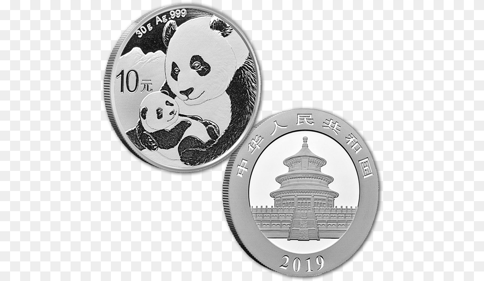 2019 30 Gram Chinese Silver Panda, Coin, Money, Baby, Logo Free Png