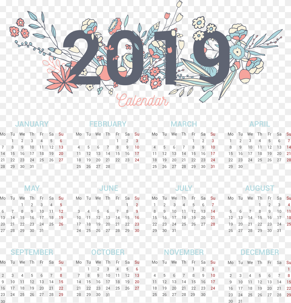 2019 At A Glance Calendar Pretty, Text, Scoreboard Png Image