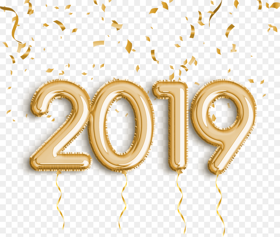 2019 Balloons With String, Number, Symbol, Text Free Transparent Png