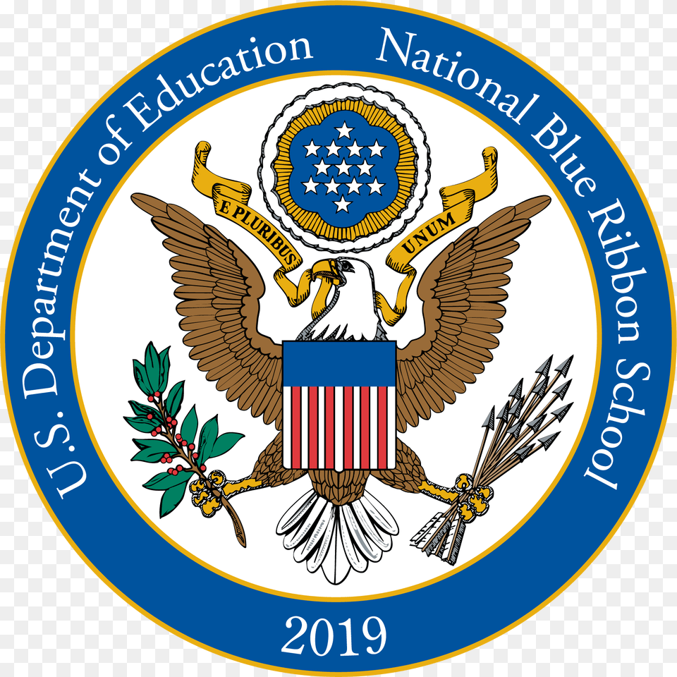2019 Br Eagle Rgb School Blue Ribbon Schools 2019, Badge, Emblem, Logo, Symbol Free Transparent Png