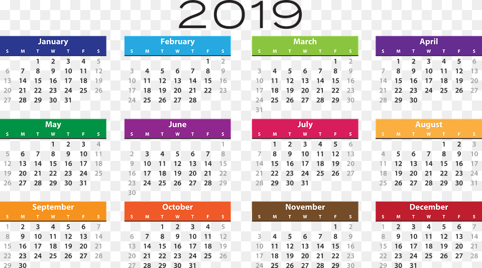 2019 Calendar Pic Calendario 2019, Scoreboard, Text Free Png