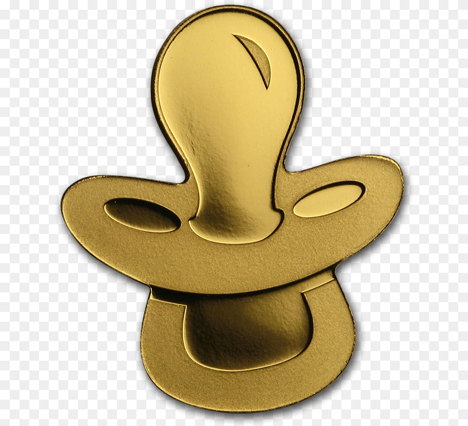 2019 Cook Islands 12 Gram Gold 5 Golden Pacifier Golden Pacifier, Cutlery, Spoon, Clothing, Hat Png Image