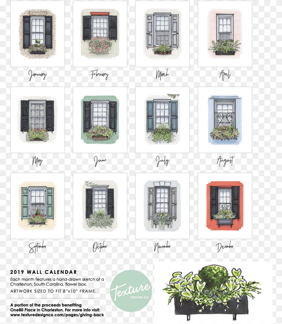 2019 Flower Box Calendar, Plant, Potted Plant, Window, Jar Free Transparent Png