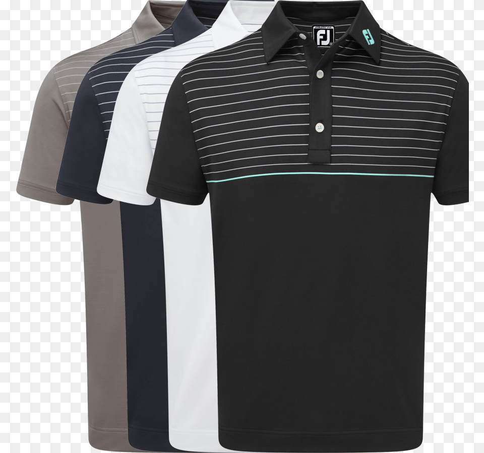 2019 Footjoy Lisle Engineered Pinstripe T Shirt Polo Shirt, Clothing, T-shirt, Coat Free Transparent Png