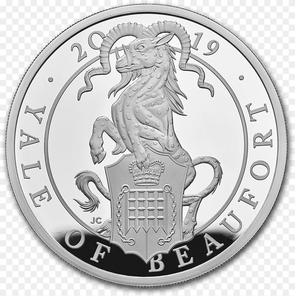 2019 Gb Proof 1 Oz Silver Queen39s Beasts Yale For Sale Queens Beasts Black Bull, Coin, Money, Animal, Horse Png