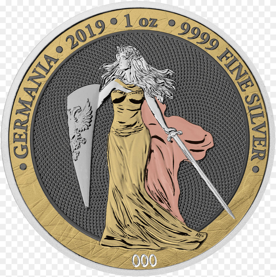2019 Germania 6 Precious Metals 5 Mark 1 Oz Silver, Adult, Female, Person, Woman Png Image