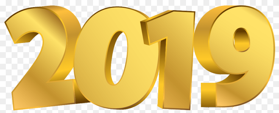 2019 Golden Digits Happy New Year, Number, Symbol, Text, Tape Free Transparent Png