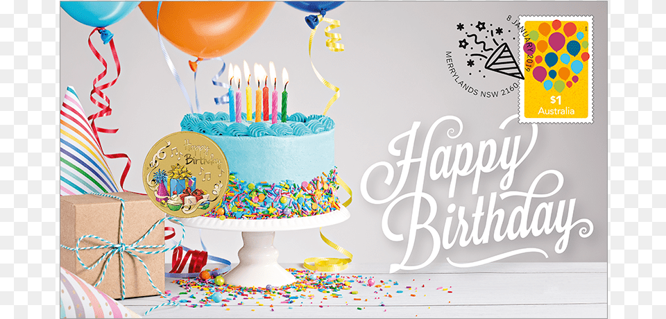 2019 Happy Birthday Stamp And Coin Cover, Person, People, Food, Dessert Png Image