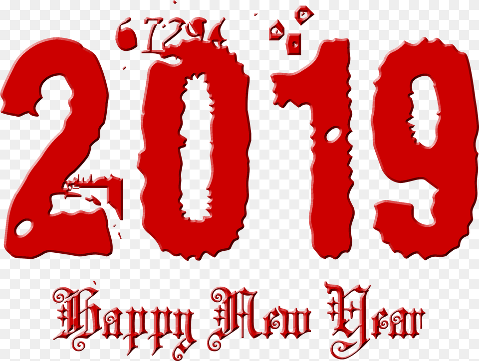 2019 Happy New Year, Text, Number, Symbol Free Transparent Png