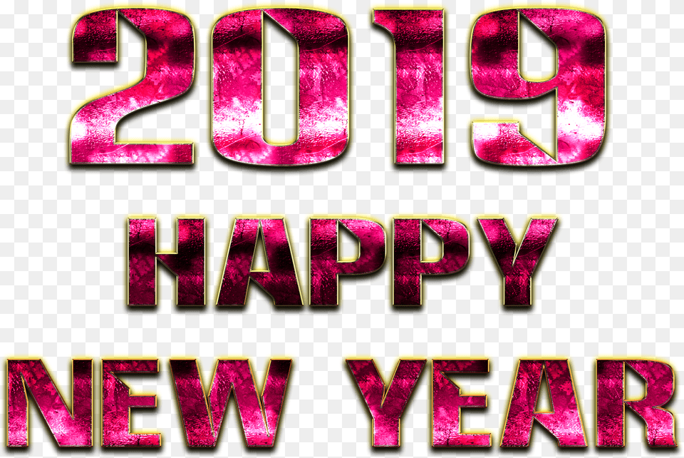 2019 Happy New Year, Purple, Text Free Png
