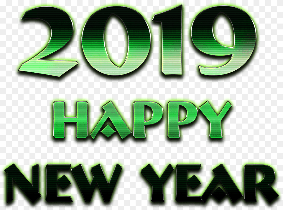 2019 Happy New Year Picture 2019, Green, Light, Text Free Png