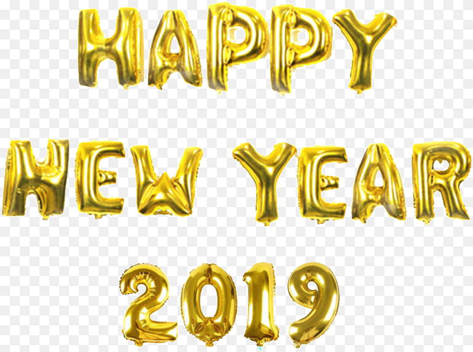 2019 Happynewyear Newyearseve Remixit Balloons Happy New Year 2020 Balloons, Text, Gold, Number, Symbol Free Png Download