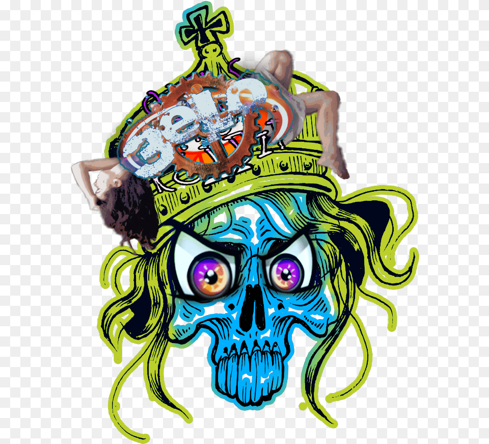 2019 King Skull Cartoon Illustration, Sticker, Graphics, Art, Painting Png