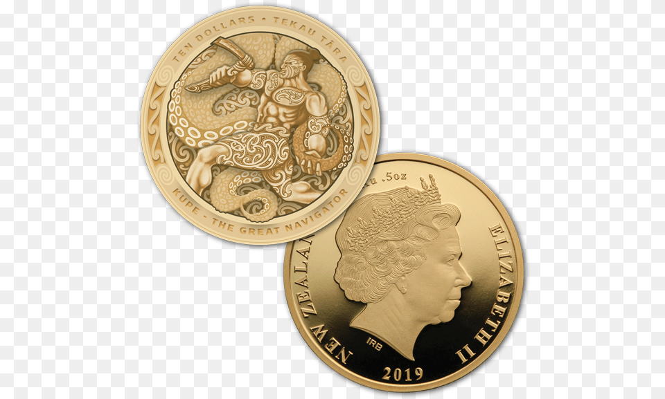 2019 Kupe The Great Navigator Gold Coin Set New Zealand Money New Zealand 2019 Coins, Person, Face, Head Free Transparent Png