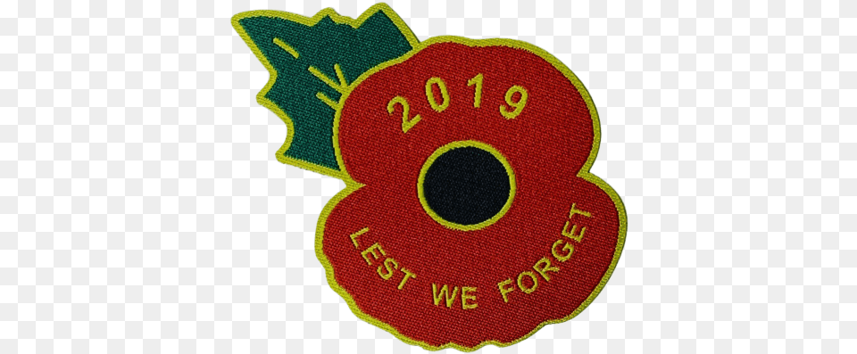 2019 Lest We Forget Self Adhesive Poppy Embroidery, Badge, Logo, Symbol Png Image