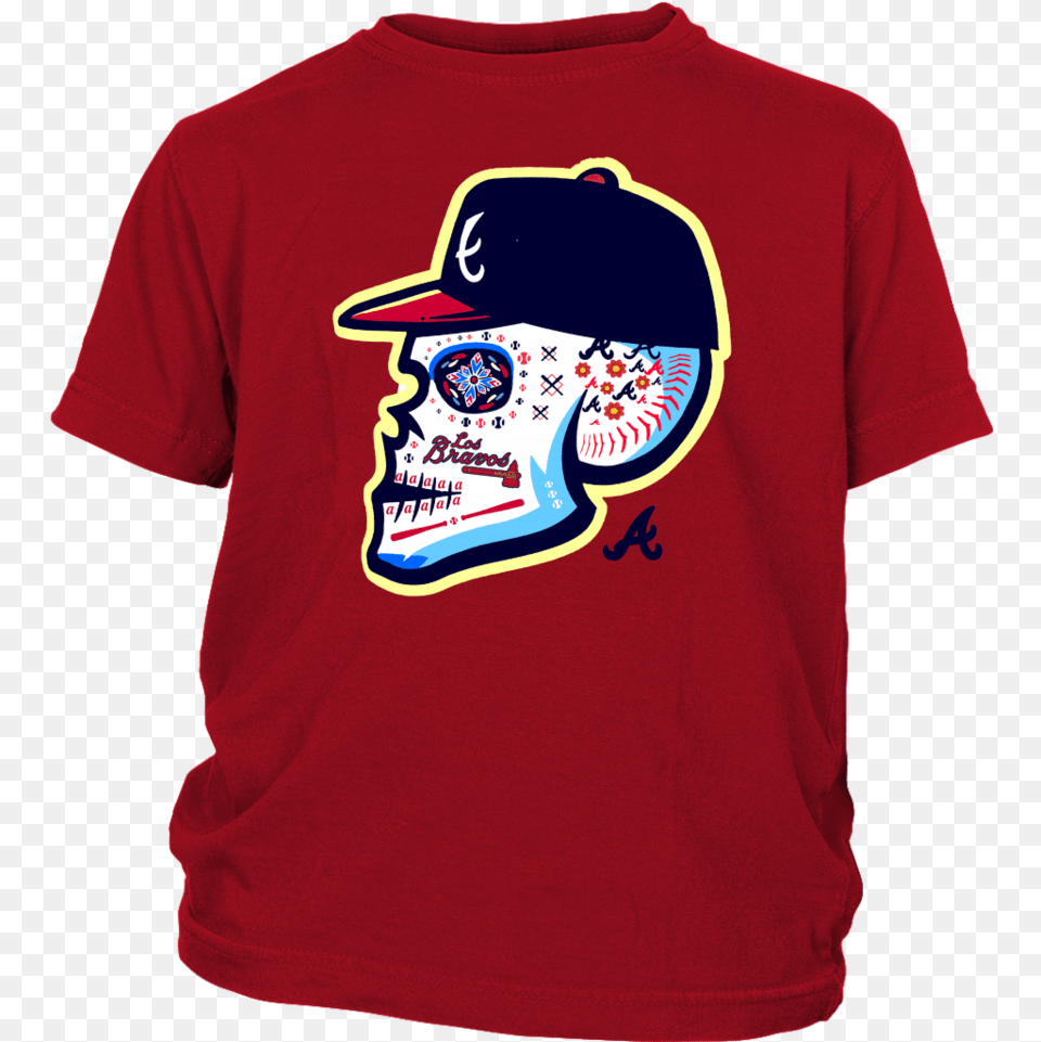 2019 Los Bravos Sugar Skull Shirt Atlanta Braves Thirst Project Cameron Boyce, Clothing, T-shirt, Baseball Cap, Cap Free Png Download