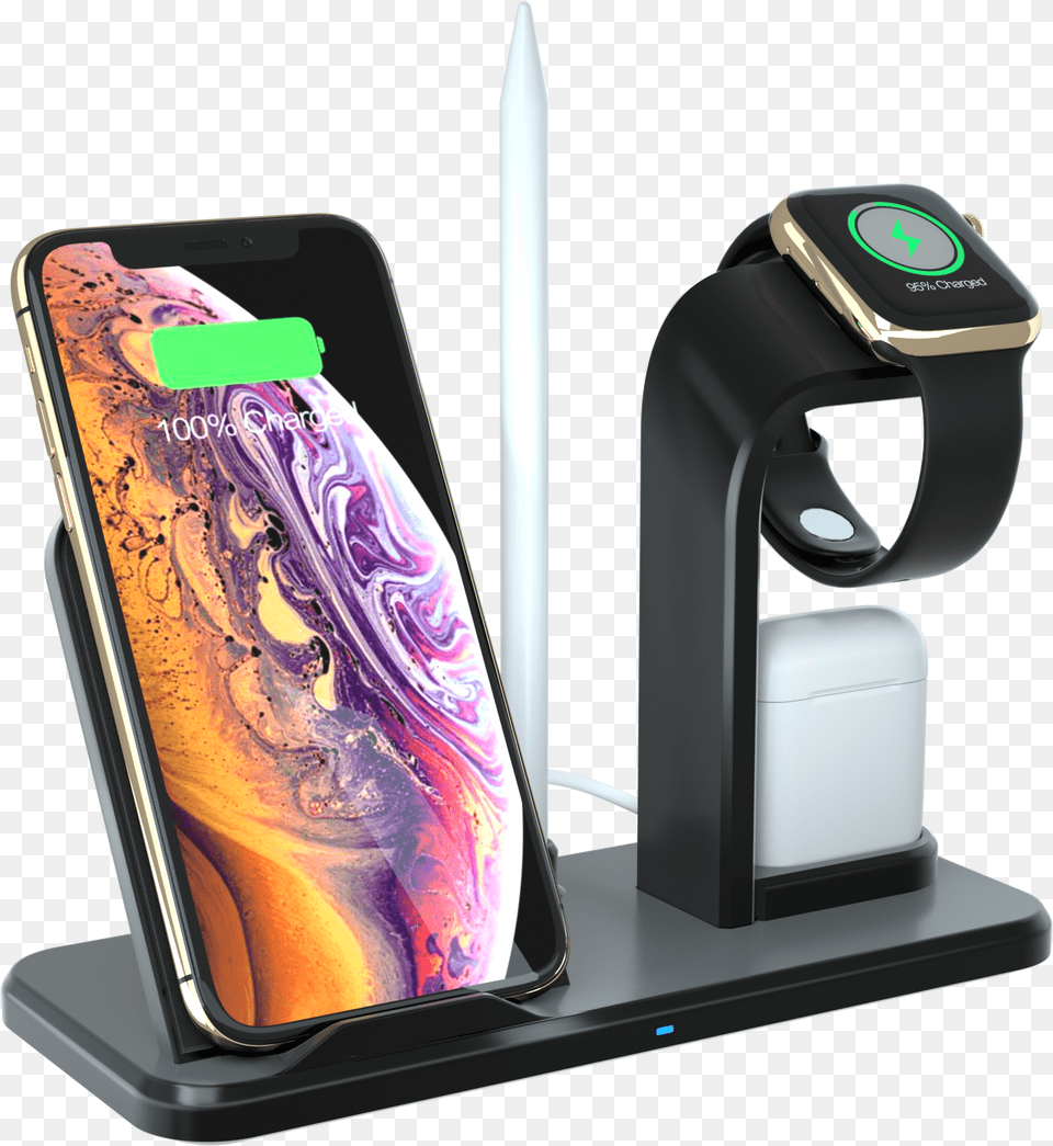 2019 New 3 In 1 Fast Charging Station For Apple Watch Qi, Electronics, Mobile Phone, Phone Free Transparent Png