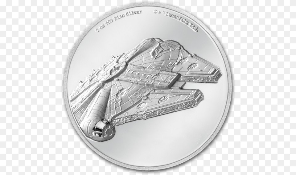 2019 Niue 2 Oz Silver 5 Star Wars Millennium Falcon Uhr Millennium Falcon Silver Coin, Plate Png