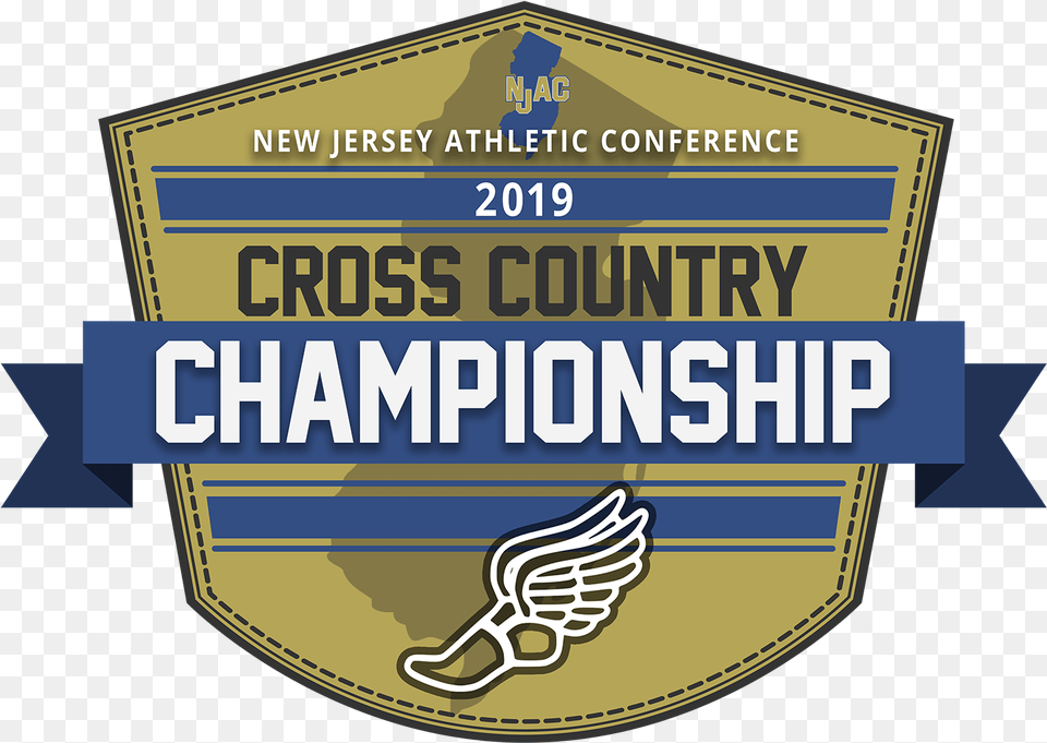 2019 Njac Cross Country Championship New Jersey Athletic Flying Shoe, Badge, Logo, Symbol, Scoreboard Png Image