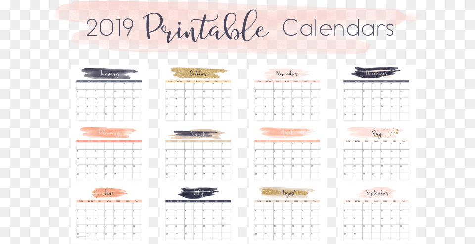 2019 Printable Calendars Pretty Calendar 2019, Text, Aircraft, Airplane, Transportation Png