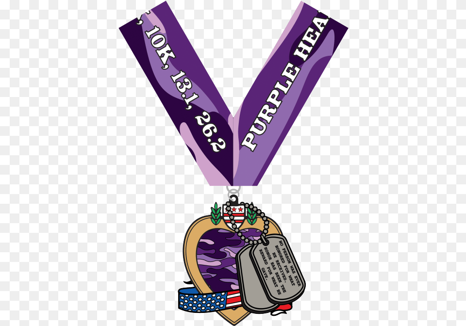 2019 Purple Heart Day 1 Mile 5k 10k Purple Heart, Dynamite, Weapon, Sash Free Png