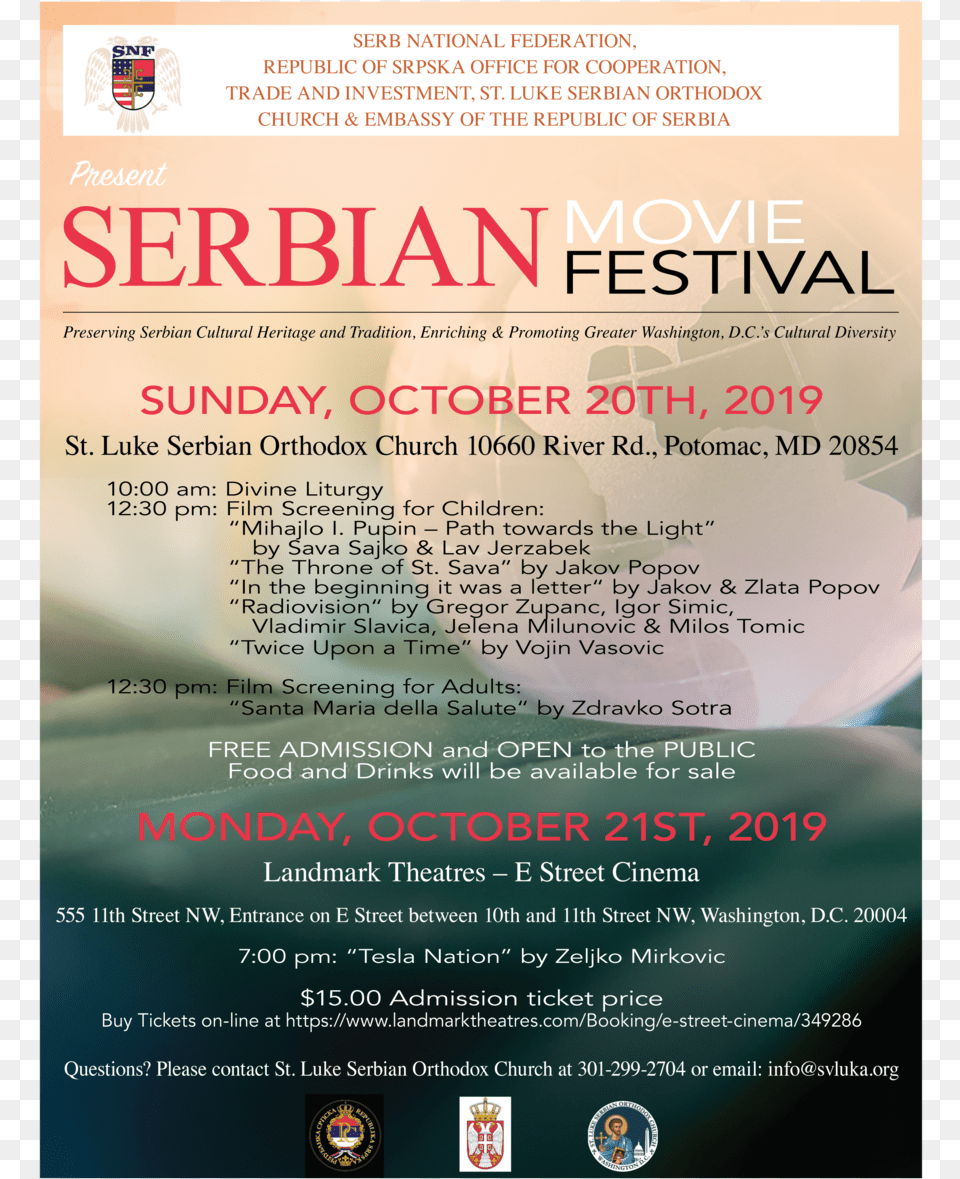 2019 Serbian Movie Festival Washington D, Advertisement, Poster, Person Free Png Download