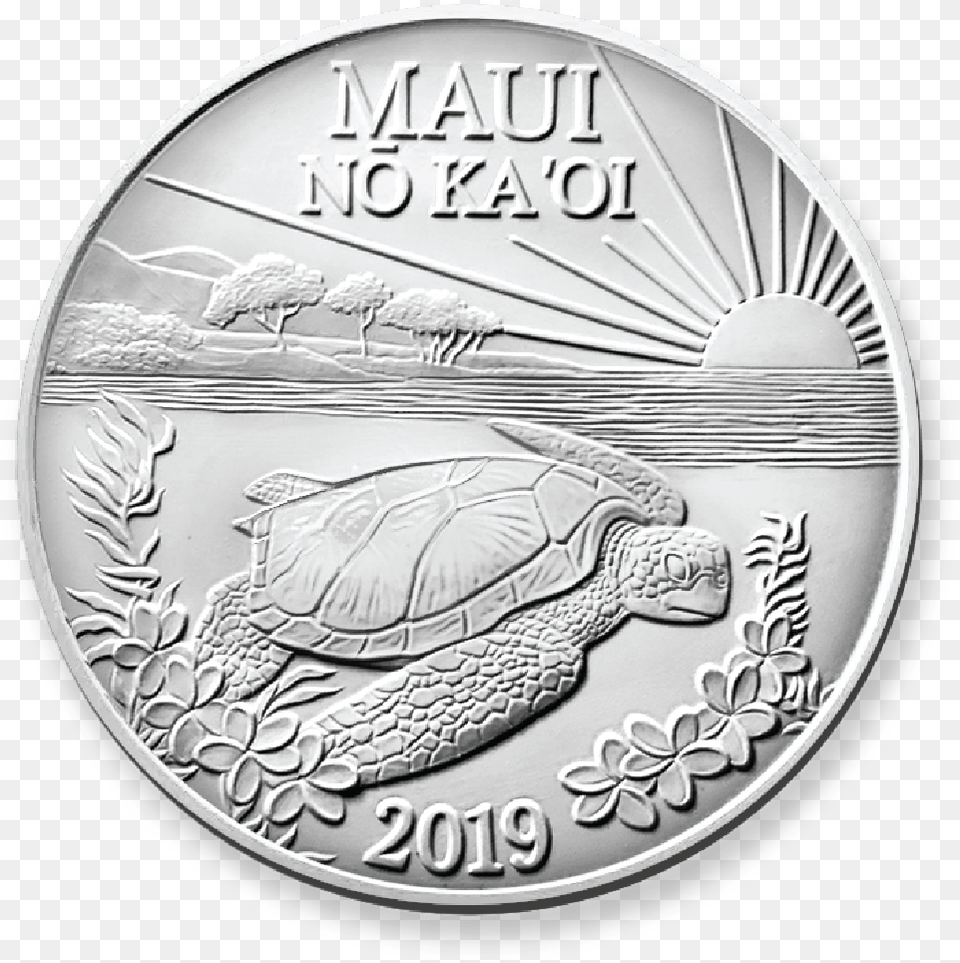 2019 Single Cupronickel 2019 Maui Trade Dollar, Silver, Coin, Money, Animal Free Png