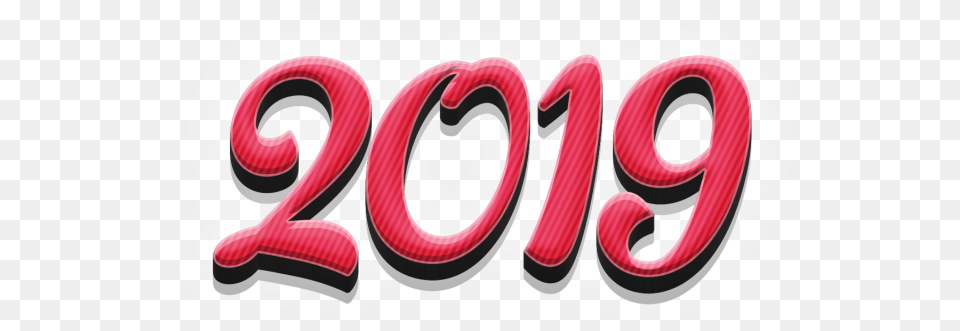 2019 Stylist Pink Text Effects New Year Text, Logo, Smoke Pipe, Symbol, Ping Pong Png