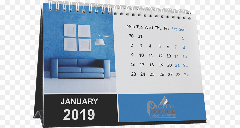 2019 Tent Calendars Business Desk Calendar, Couch, Furniture, Text Png Image