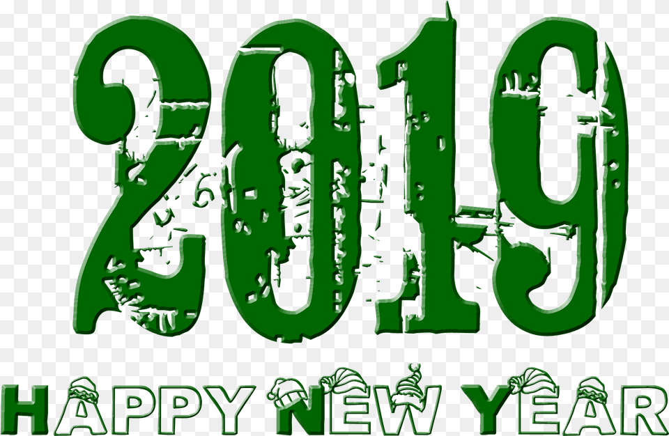 2019 Happy New Year Calligraphy, Green, Accessories, Gemstone, Jewelry Free Transparent Png